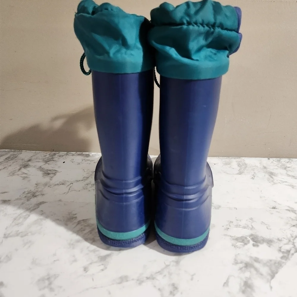 Vintage L.L Bean La Crosse Rubber Duck Rain Boots Blue USA MADE Kids Size 2